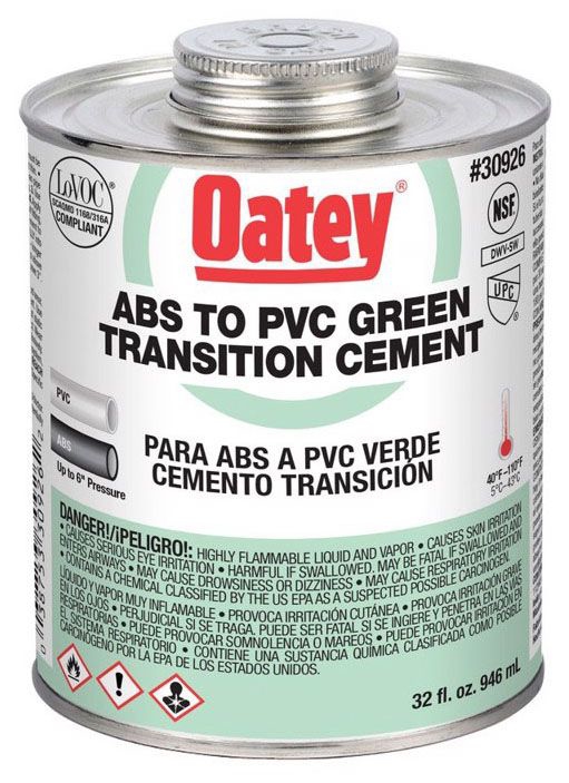 Oatey_30926.jpg green cement, transition cement, adhesive cement, pipe cement, abs to pvc transition, pipe connection projects, plumbing installations, pipe repairs, abs and pvc pipe systems, residential plumbing, commercial plumbing, diy projects,